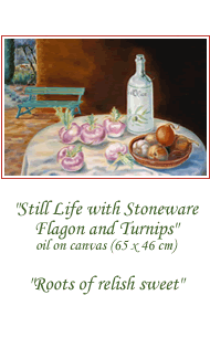 Still Life with Stoneware Flagon and Turnips